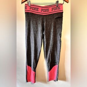 Victoria’s Secret Pink capri length exercise tights pink/ gray sz med